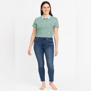 Lands End Blue Floral Polo